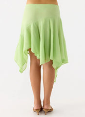 Teneika Beaded Flower Midi Skirt - Lime