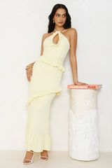 Mango Mojito Halter Maxi Dress